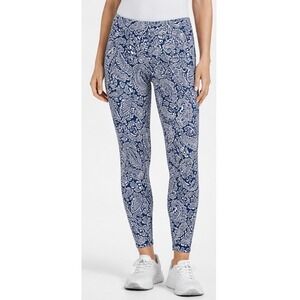 Coolibar Paisley Leggings L Blue White Sun Protective Stretch Pant  Athleisure